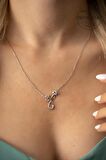 Swarovski Taşlı Aşk Düğümü Model Gümüş Zirconia Kolye