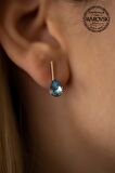 Swarovski Taşlı Damla Model Rose Kaplama Gümüş Crystal Küpe