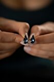 Swarovski Taşlı Damla Model Rose Kaplama Gümüş Crystal Küpe