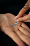 Swarovski Taşlı Damla Model Gümüş Crystal Küpe