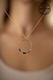 Swarovski Taşlı Baget ve Halka Model Rose Kaplama Gümüş Crystal Kolye