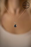 Swarovski Taşlı İki Taşlı Model Rose Kaplama Gümüş Crystal Kolye