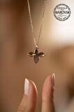Swarovski Taşlı Bal Arısı Model Rose Kaplama Gümüş Crystal Kolye