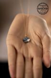 Swarovski Taşlı Yonca Model Rose Kaplama Gümüş Crystal Kolye