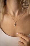 Swarovski Taşlı Mekik Model Rose Kaplama Gümüş Crystal Kolye