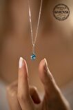 Swarovski Taşlı Damla Model Gümüş Crystal Kolye