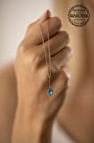 Swarovski Taşlı Damla Model Gümüş Crystal Kolye