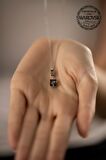 Swarovski Taşlı Çubuk ve Baget Model Gümüş Crystal Kolye