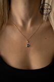 Swarovski Taşlı Çubuk ve Baget Model Rose Kaplama Gümüş Crystal Kolye