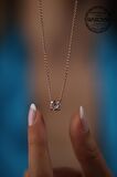 Swarovski Taşlı Tektaş Model Rose Kaplama Gümüş Crystal Kolye