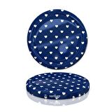 Hijyenik Paketli 10 Adet Kavanoz Kapağı – Mavi Kalpli - 82mm
