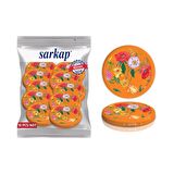 Hijyenik Paketli 10 Adet Kavanoz Kapağı – Turuncu Çiçekli Desen - 82mm