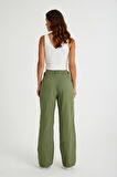 Keten Günlük Pantolon Düğmeli