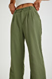 Keten Günlük Pantolon Düğmeli