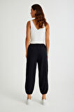 Keten Günlük Pantolon Beli Lastikli Bağcıklı