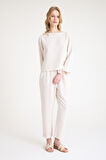 Keten Günlük Rahat Beli Kemerli Kadın İkili Takım Alt Üst