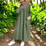 Gömlek Yaka Yazlık Keten Elbise