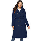 Kemer Detaylı Aksesuarlı Kaşe Kaban