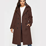 Kemer Detaylı Aksesuarlı Kaşe Kaban