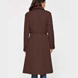 Kemer Detaylı Aksesuarlı Kaşe Kaban