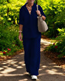 Rahat Gömlek Pantolon Keten Takım