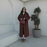 Kışlık Astarlı Detaylı Kadın Kaşmir Kaban