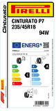 PİRELLİ 235/45R18 94W CİNTURATO P7 YAZ LASTİĞİ ÜRETİM YILI:2024
