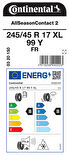 CONTİNENTAL 245/45R17 99Y XL FR ASC 2 DÖRT MEVSİM ÜRETİM YILI:2024