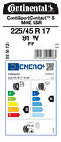 CONTİNENTAL 225/45R17 91W FR SC5 SSR MOE YAZ LASTİĞİ ÜRETİM YILI:2024
