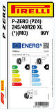 PİRELLİ 245/40R20 99Y XL * MO P-ZERO YAZ LASTİĞİ ÜRETİM YILI:2024