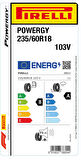 PİRELLİ 235/60R18 103V POWERGY YAZ LASTİĞİ ÜRETİM YILI:2024