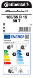 CONTİNENTAL 185/65R15 88T ASC 2 DÖRT MEVSİM LASTİĞİ ÜRETİM YILI:2025