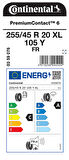 CONTİNENTAL 255/45R20 105Y XL FR PC6 YAZ LASTİGİ ÜRETİM YILI:2024