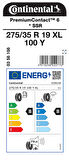 CONTİNENTAL 275/35R19 100Y XL PC6 SSR * YAZ LASTİGİ ÜRETİM YILI:2024