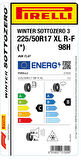 PİRELLİ 225/50R17 98H XL RFT * WINTER SOTTOZERO KIŞ LASTİGİ ÜRETİM YILI:2022