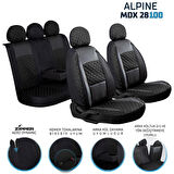 
Seat İbiza ESKİ Uyumlu Yarı Deri Oto Koltuk Kılıfı Ön Arka Set Alpine Model Siyah SC