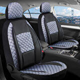 
Seat İbiza ESKİ Uyumlu Yarı Deri Oto Koltuk Kılıfı Ön Arka Set Alpine Model Siyah Füme SC