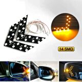 Mitsubishi Galant Uyumlu Ayna Gündüz Ledi Amber Renk 14 Led'li