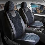 
Fiat Uno Uyumlu Yarı Deri Oto Koltuk Kılıfı Ön Arka Set Chester Serisi Siyah Beyaz SC