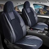 
Fiat Egea HB Uyumlu Yarı Deri Oto Koltuk Kılıfı Ön Arka Set Chester Serisi Siyah 