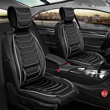 Dodge Caliber Uyumlu Lüx Deri Oto Koltuk Kılıfı Ön Arka Set Siyah Beyaz SC