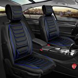 Fiat Egea Cross Uyumlu Lüx Deri Oto Koltuk Kılıfı Ön Arka Set Siyah Mavi SC