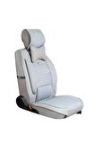 
Hyundai Matrix Uyumlu Lüx Deri Oto Koltuk Kılıfı Ön Arka Set Açık Gri Elit Series