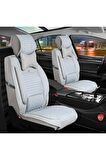
Renault Megane 4 SEDAN Uyumlu Lüx Deri Oto Koltuk Kılıfı Ön Arka Set Açık Gri Elit Series