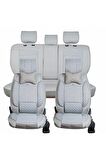 Chevrolet Captiva Uyumlu Lüx Deri Oto Koltuk Kılıfı Ön Arka Set Açık Gri Elit Series