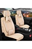 
Peugeot 308 Uyumlu Lüx Deri Oto Koltuk Kılıfı Ön Arka Set Bej Elit Series