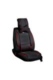 Seat Arona Uyumlu Lüx Deri Oto Koltuk Kılıfı Ön Arka Set Siyah Kırmızı Elit Series