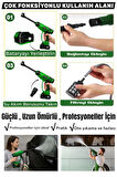 21V Brushless Motor Yüksek Basınçlı Şarjlı Oto Halı Ağaç Bahçe Araba Yıkama Sulama Temizleme Makinesi Tabancası 3 Kademe Dijital Göstergeli