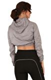 Scorp Alice Crop Kapüşonlu Kadın Sweatshirt Gri
