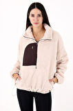 Scorp Fever Kadın Peluş Sweatshirt Bej